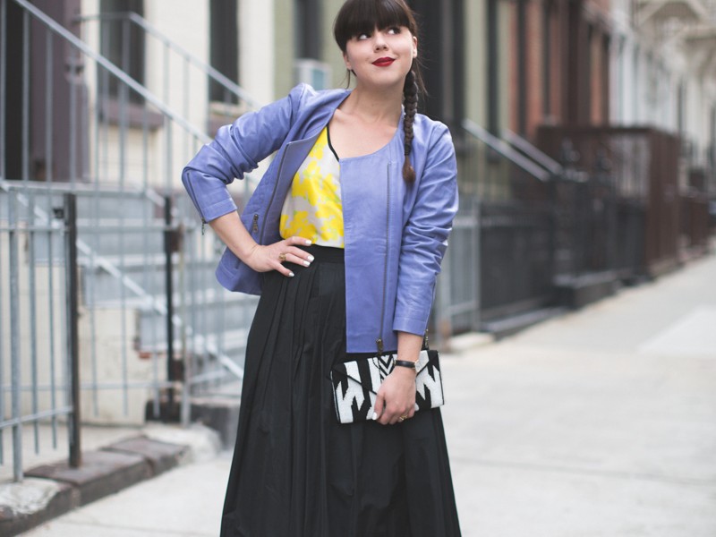 jupe top tara jarmon blouson cuir lavande ekyog pochette bash - copyright paulinefashionblog.com_-8