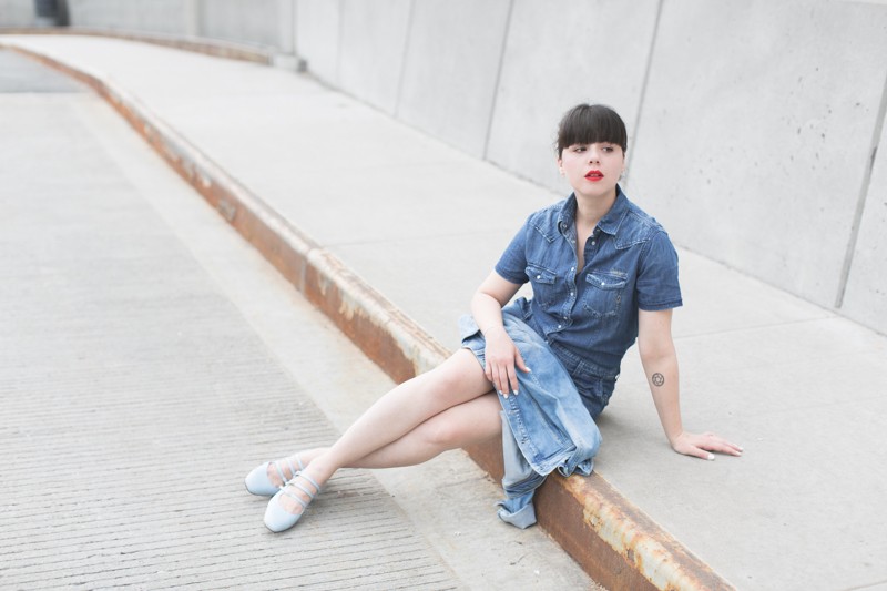 blog pepe jeans london total look demin blouson combishort jean - copyright paulinefashionblog.com_-10