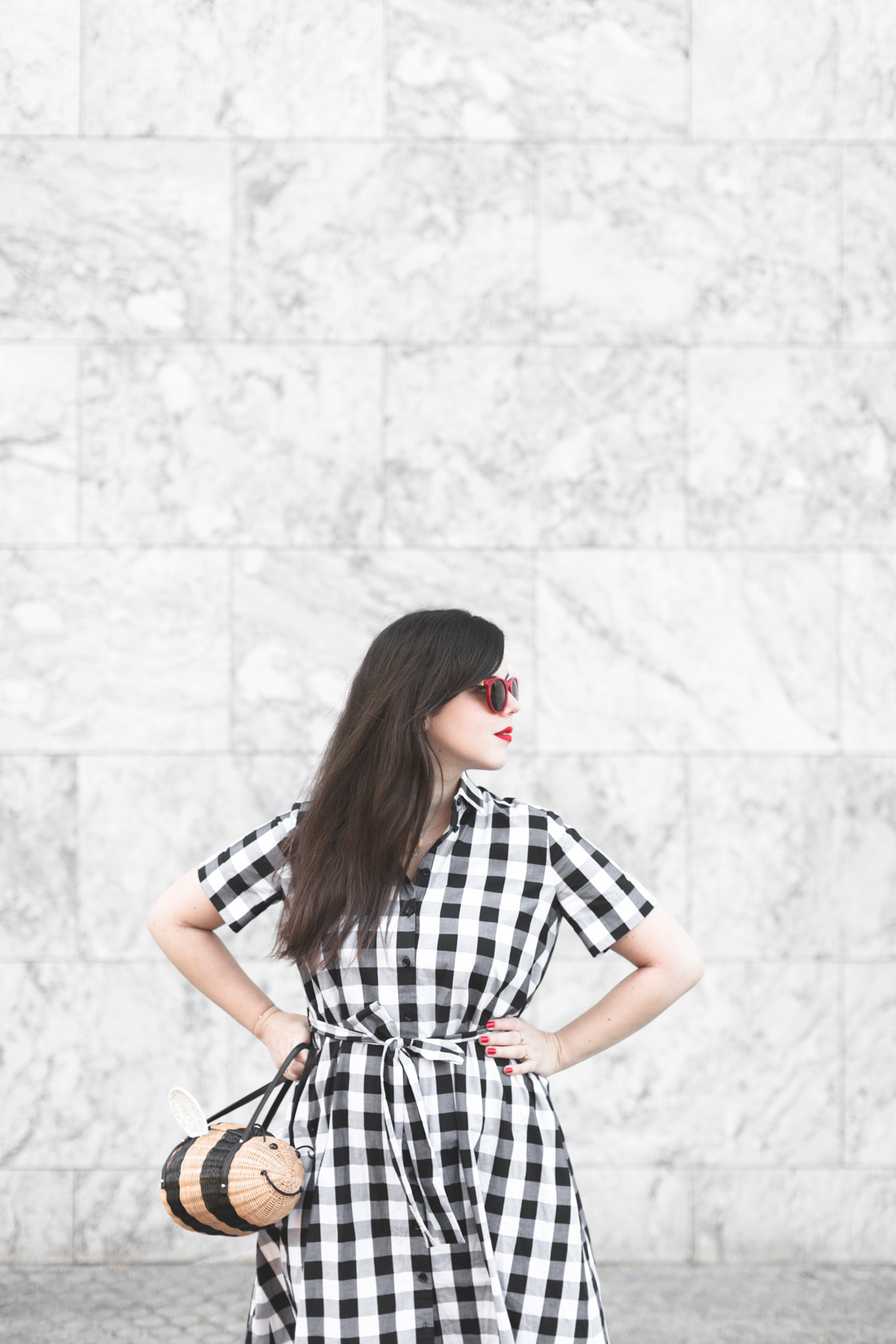 1100 gingham dress kate spade new york bumble bee bag - credit Pauline paulinefashionblog.com-6